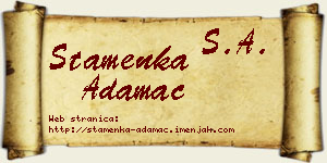 Stamenka Adamac vizit kartica